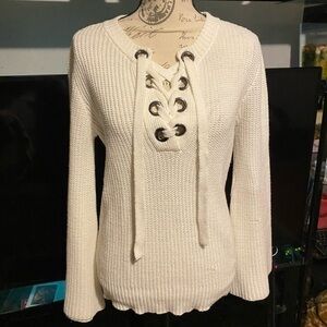 J.O.A. Los Angelos, lace up pullover sweater